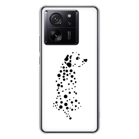 Xiaomi 13T XIG04 au 高画質仕上げ 背面印刷 ハードケース 【1038 振り向くダルメシアン（WH）】
