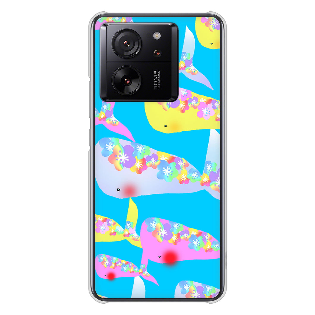 Xiaomi 13T XIG04 au 高画質仕上げ 背面印刷 ハードケース 【1045 くじらの仲間】