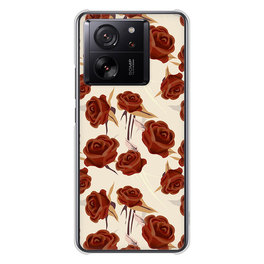 Xiaomi 13T XIG04 au 高画質仕上げ 背面印刷 ハードケース 【1157 クラシックローズ】