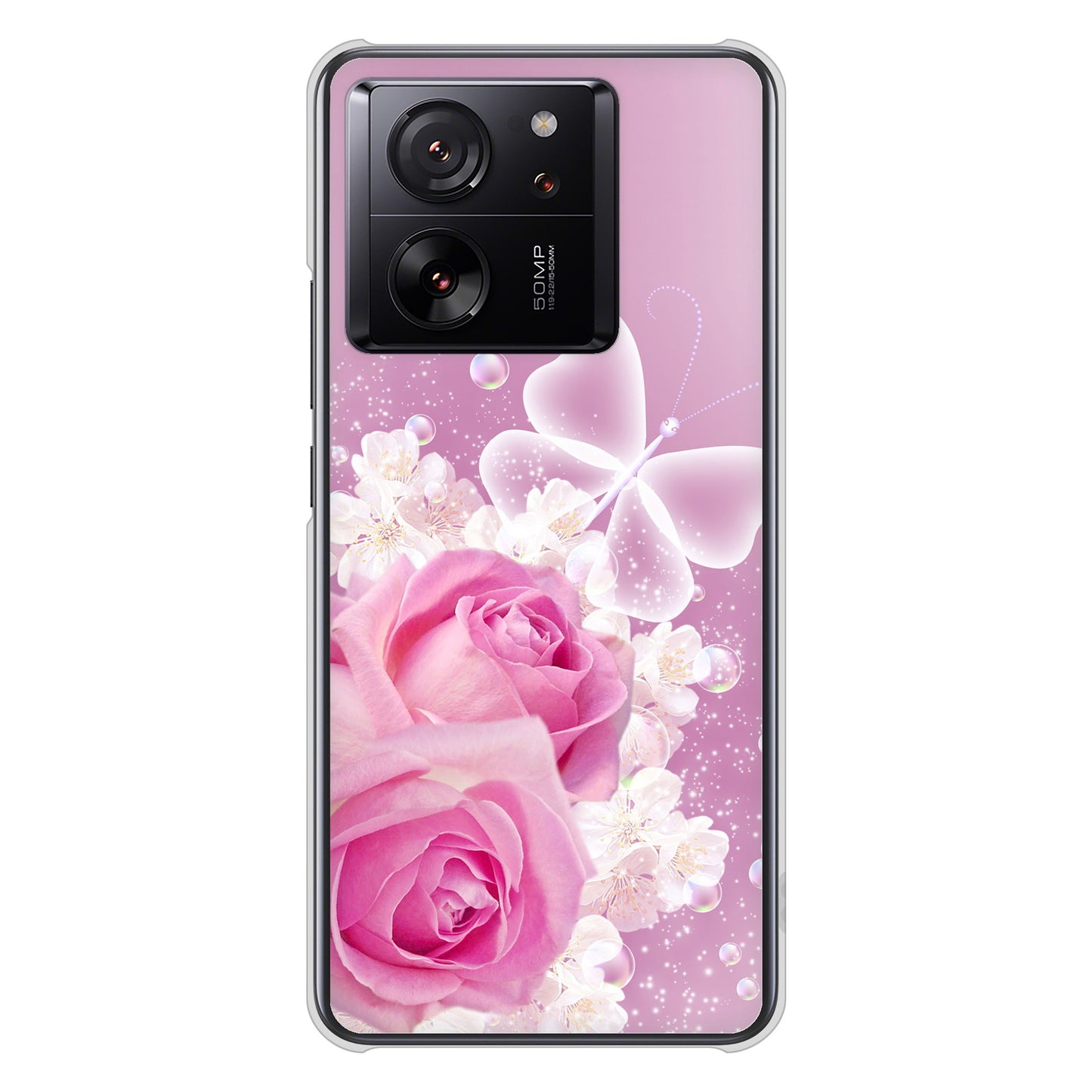 Xiaomi 13T XIG04 au 高画質仕上げ 背面印刷 ハードケースロマンチックなバラ