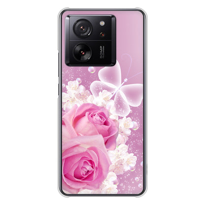Xiaomi 13T XIG04 au 高画質仕上げ 背面印刷 ハードケースロマンチックなバラ