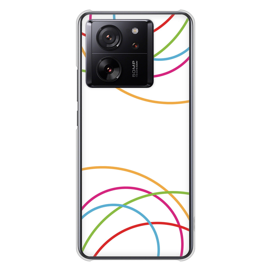 Xiaomi 13T XIG04 au 高画質仕上げ 背面印刷 ハードケース 【IB912 重なり合う曲線】