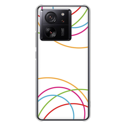 Xiaomi 13T XIG04 au 高画質仕上げ 背面印刷 ハードケース 【IB912 重なり合う曲線】