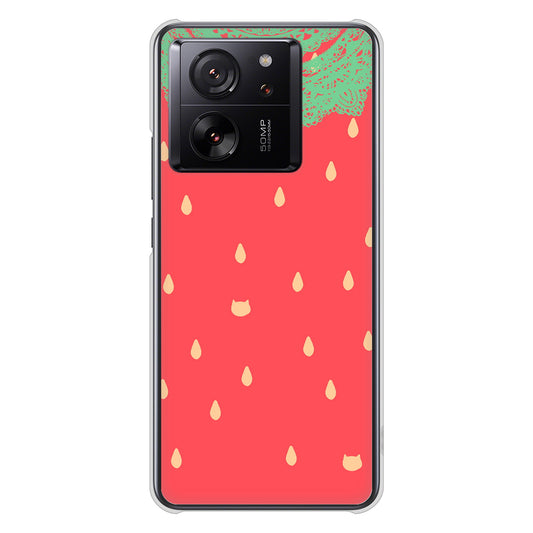 Xiaomi 13T XIG04 au 高画質仕上げ 背面印刷 ハードケース 【MI800 strawberry ストロベリー】