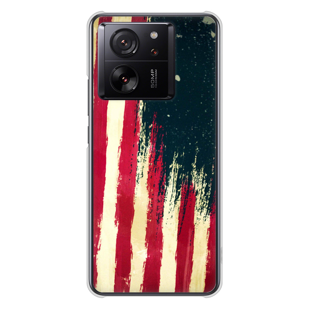 Xiaomi 13T XIG04 au 高画質仕上げ 背面印刷 ハードケース 【MI805 ヴィンテージアメリカ】