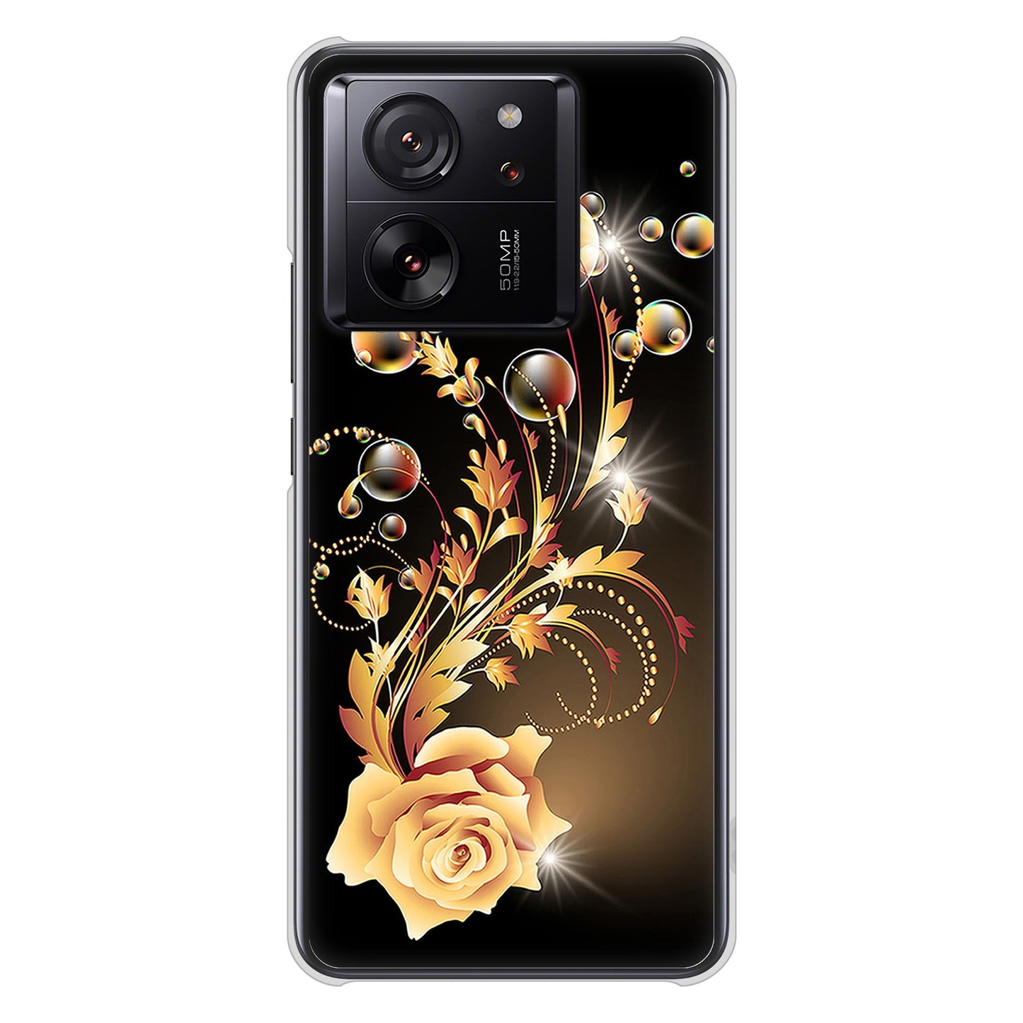 Xiaomi 13T XIG04 au 高画質仕上げ 背面印刷 ハードケースロマンチックなバラ