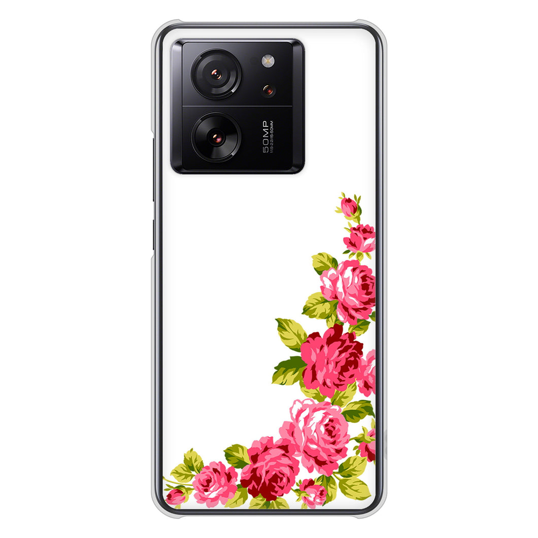 Xiaomi 13T XIG04 au 高画質仕上げ 背面印刷 ハードケースロマンチックなバラ