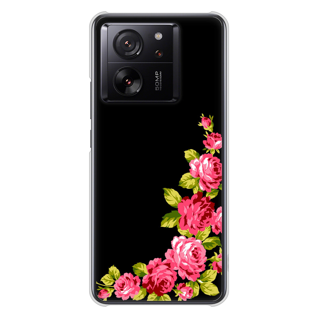 Xiaomi 13T XIG04 au 高画質仕上げ 背面印刷 ハードケースロマンチックなバラ