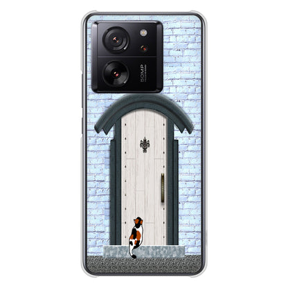 Xiaomi 13T XIG04 au 高画質仕上げ 背面印刷 ハードケース猫とドア