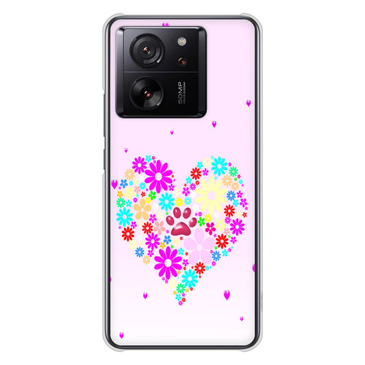 Xiaomi 13T XIG04 au 高画質仕上げ 背面印刷 ハードケースハートと肉球