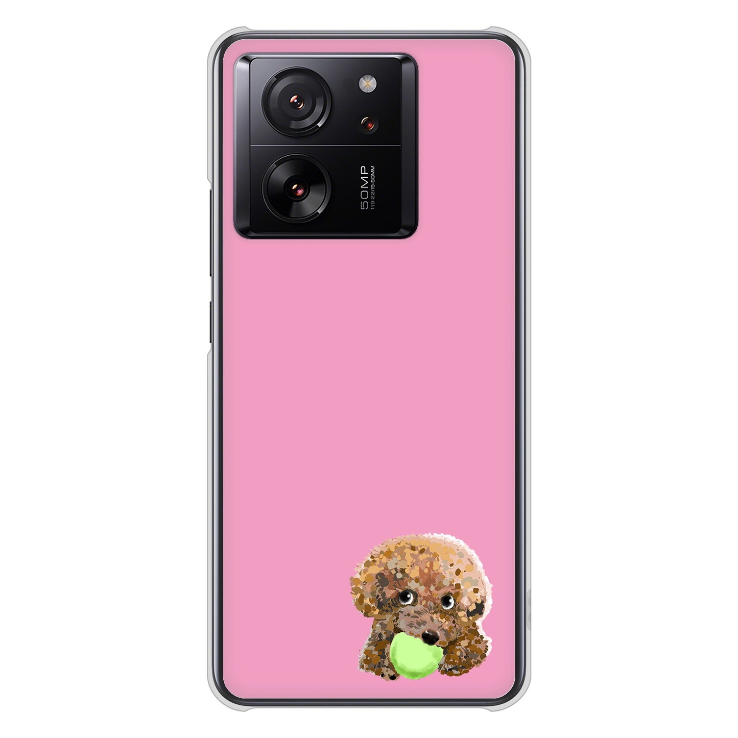 Xiaomi 13T XIG04 au 高画質仕上げ 背面印刷 ハードケーストイプードル＆ボール