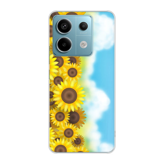 Xiaomi Redmi Note 13 Pro 5G XIG05 au 高画質仕上げ 背面印刷 ハードケース 【148 ひまわり畑】