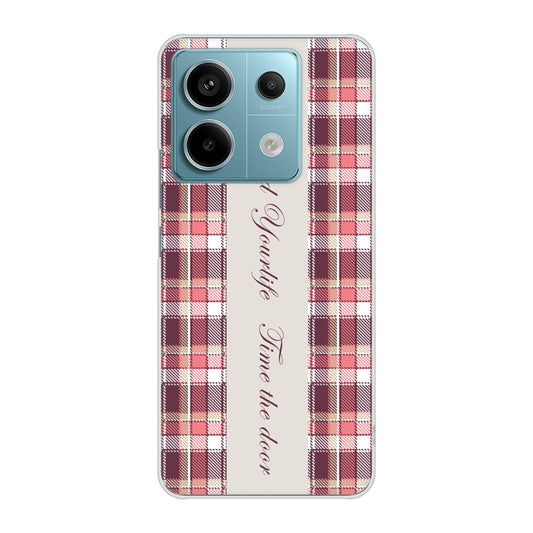 Xiaomi Redmi Note 13 Pro 5G XIG05 au 高画質仕上げ 背面印刷 ハードケースピンクチェック