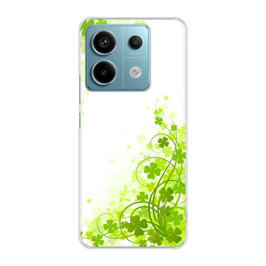 Xiaomi Redmi Note 13 Pro 5G XIG05 au 高画質仕上げ 背面印刷 ハードケース 【565 四葉のクローバー】