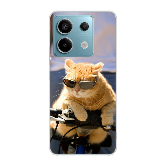 Xiaomi Redmi Note 13 Pro 5G XIG05 au 高画質仕上げ 背面印刷 ハードケース 【595 にゃんとサイクル】