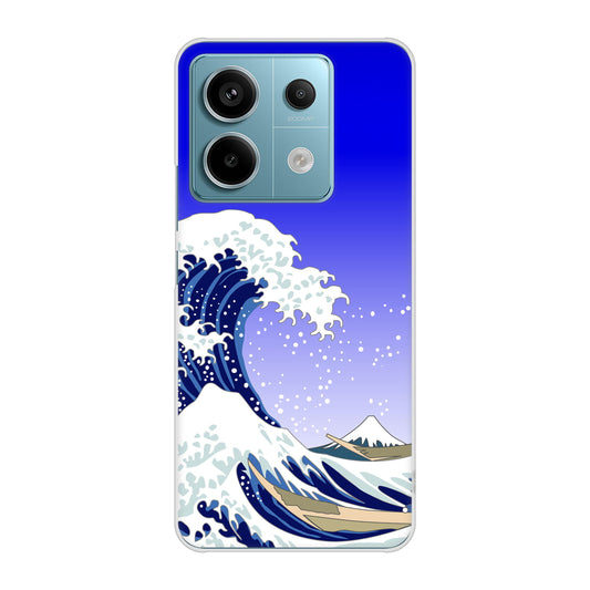 Xiaomi Redmi Note 13 Pro 5G XIG05 au 高画質仕上げ 背面印刷 ハードケース 【625 波に富士】