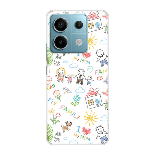 Xiaomi Redmi Note 13 Pro 5G XIG05 au 高画質仕上げ 背面印刷 ハードケースカップル＆ファミリー