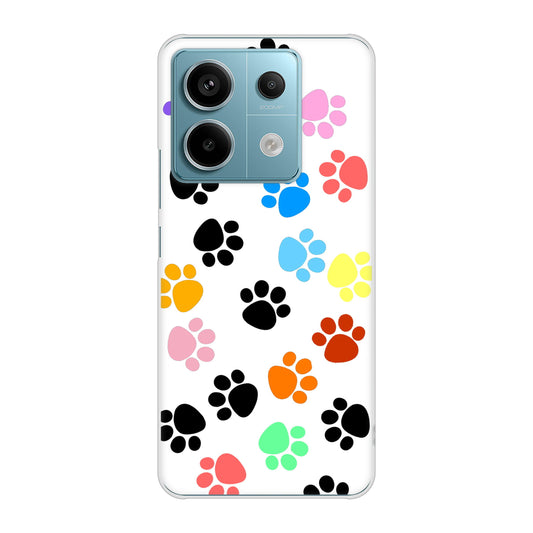 Xiaomi Redmi Note 13 Pro 5G XIG05 au 高画質仕上げ 背面印刷 ハードケース 【1108 あしあとカラフル】