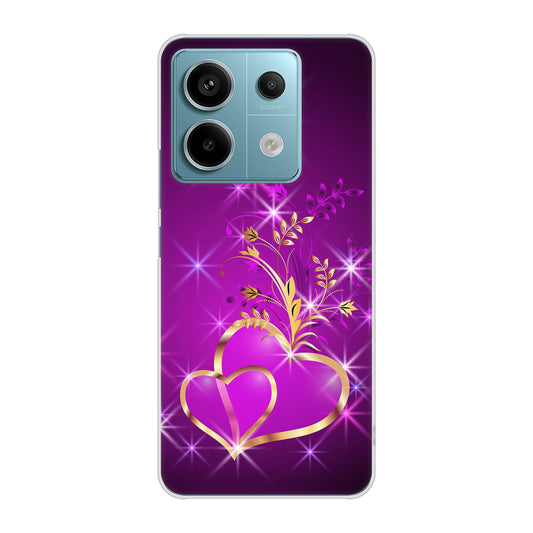 Xiaomi Redmi Note 13 Pro 5G XIG05 au 高画質仕上げ 背面印刷 ハードケースきらめきハート
