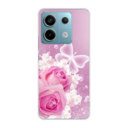 Xiaomi Redmi Note 13 Pro 5G XIG05 au 高画質仕上げ 背面印刷 ハードケースロマンチックなバラ