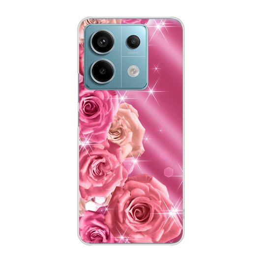 Xiaomi Redmi Note 13 Pro 5G XIG05 au 高画質仕上げ 背面印刷 ハードケース 【1182 ピンクの薔薇に誘われて】