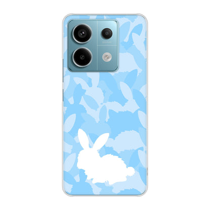 Xiaomi Redmi Note 13 Pro 5G XIG05 au 高画質仕上げ 背面印刷 ハードケースむかいあぐる うさぎ迷彩風