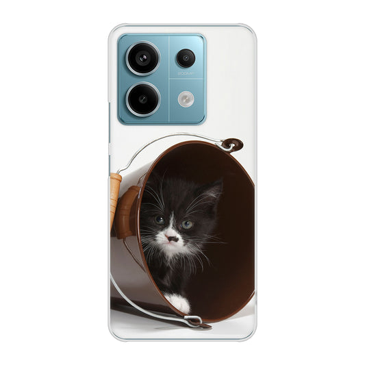 Xiaomi Redmi Note 13 Pro 5G XIG05 au 高画質仕上げ 背面印刷 ハードケース 【VA800 ネコとバケツ】