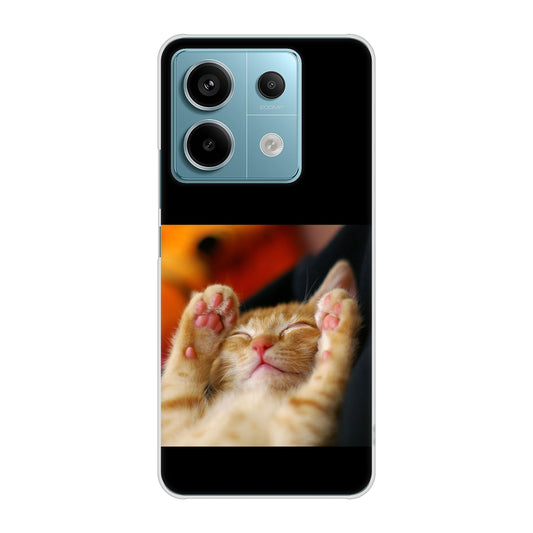 Xiaomi Redmi Note 13 Pro 5G XIG05 au 高画質仕上げ 背面印刷 ハードケース 【VA804 爆睡するネコ】