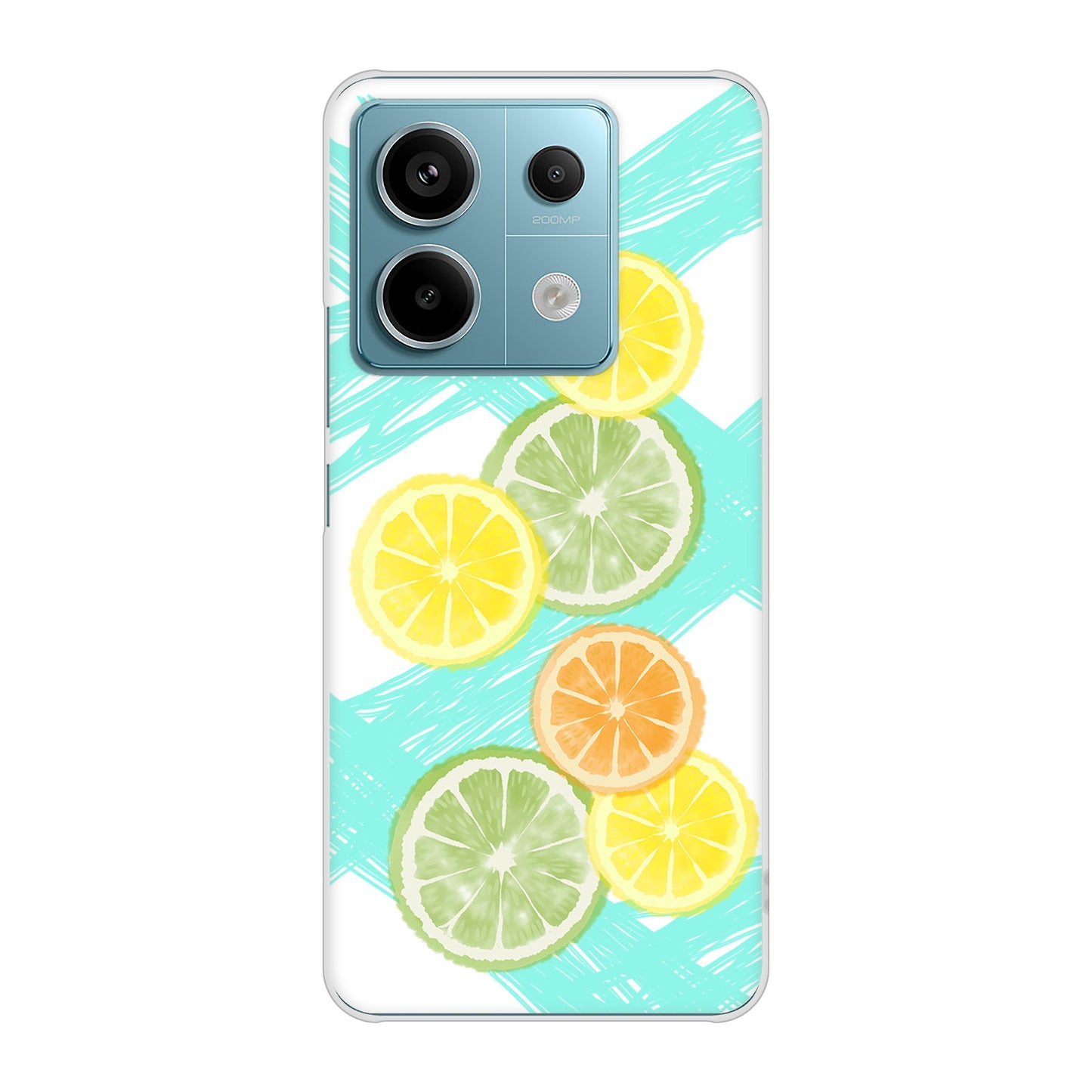 Xiaomi Redmi Note 13 Pro 5G XIG05 au 高画質仕上げ 背面印刷 ハードケース 【YJ183 オレンジライム】