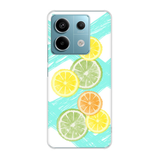 Xiaomi Redmi Note 13 Pro 5G XIG05 au 高画質仕上げ 背面印刷 ハードケース 【YJ183 オレンジライム】