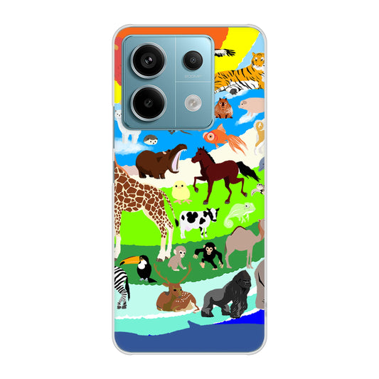 Xiaomi Redmi Note 13 Pro 5G XIG05 au 高画質仕上げ 背面印刷 ハードケース 【YJ201 アニマルプラネット】