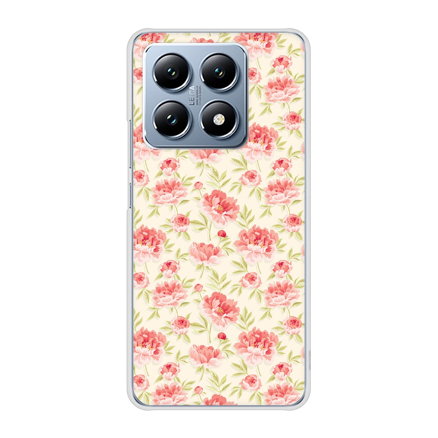 Xiaomi 14T XIG07 au 高画質仕上げ 背面印刷 ハードケース北欧の小花