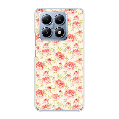 Xiaomi 14T XIG07 au 高画質仕上げ 背面印刷 ハードケース北欧の小花
