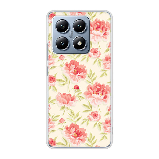 Xiaomi 14T XIG07 au 高画質仕上げ 背面印刷 ハードケース北欧の小花