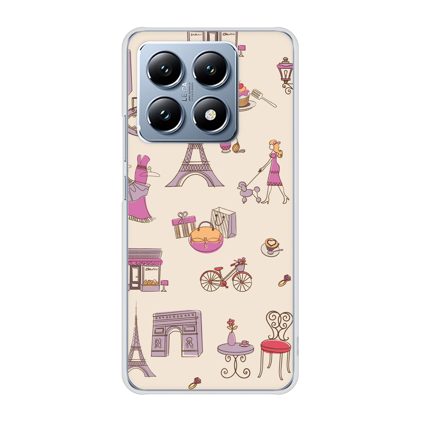 Xiaomi 14T XIG07 au 高画質仕上げ 背面印刷 ハードケースLOVE フランス