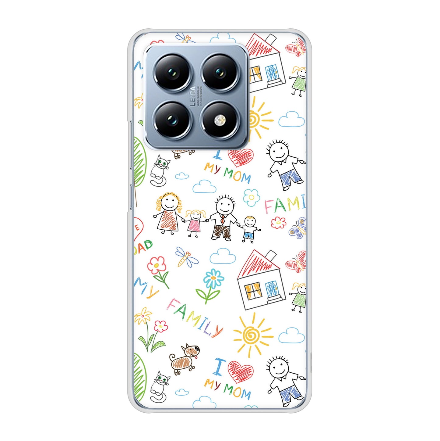 Xiaomi 14T XIG07 au 高画質仕上げ 背面印刷 ハードケースカップル＆ファミリー