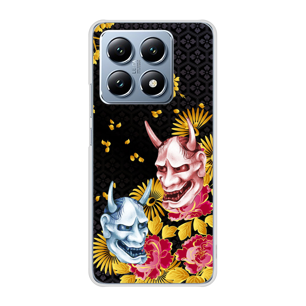 Xiaomi 14T XIG07 au 高画質仕上げ 背面印刷 ハードケース 【1024 般若と牡丹2】