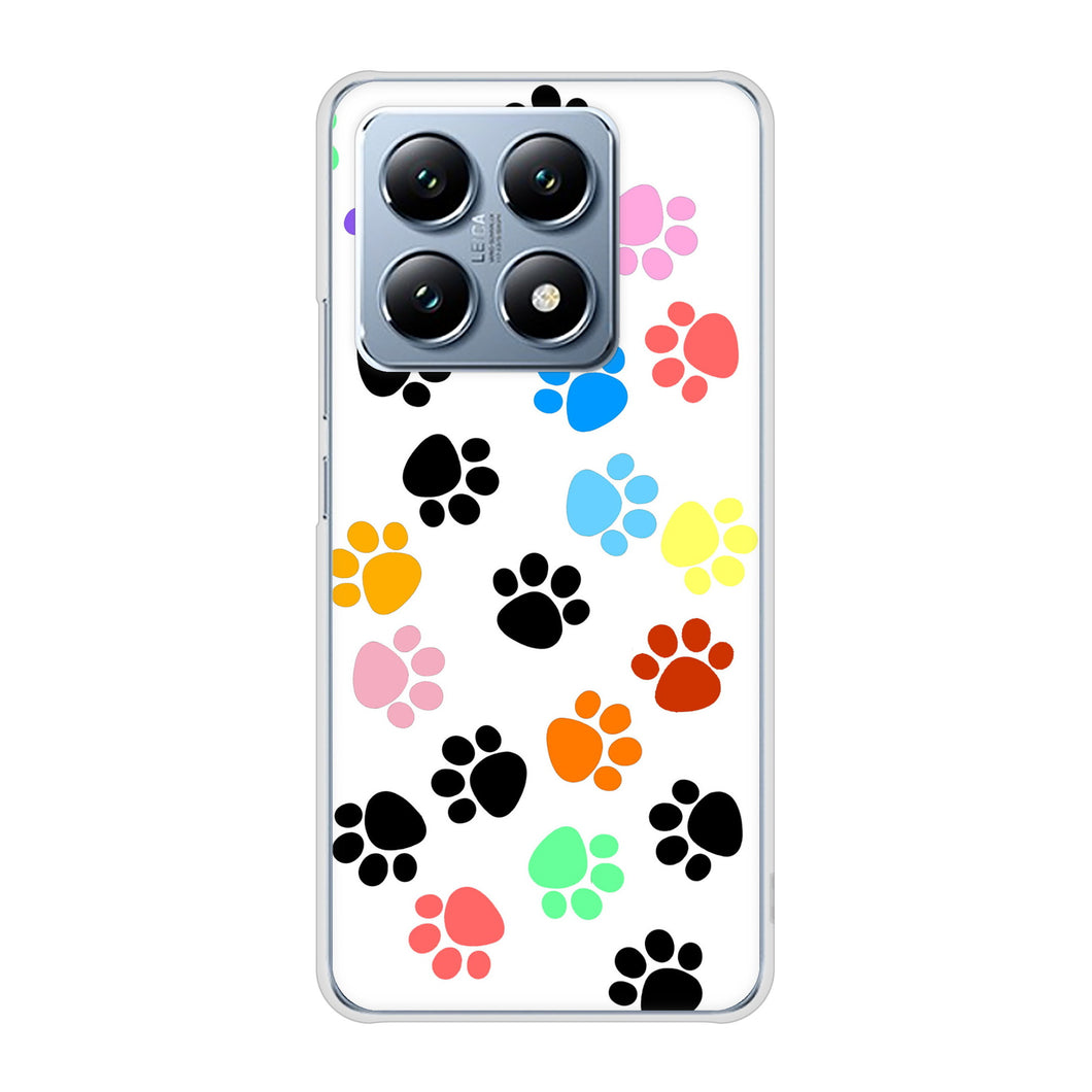 Xiaomi 14T XIG07 au 高画質仕上げ 背面印刷 ハードケース 【1108 あしあとカラフル】