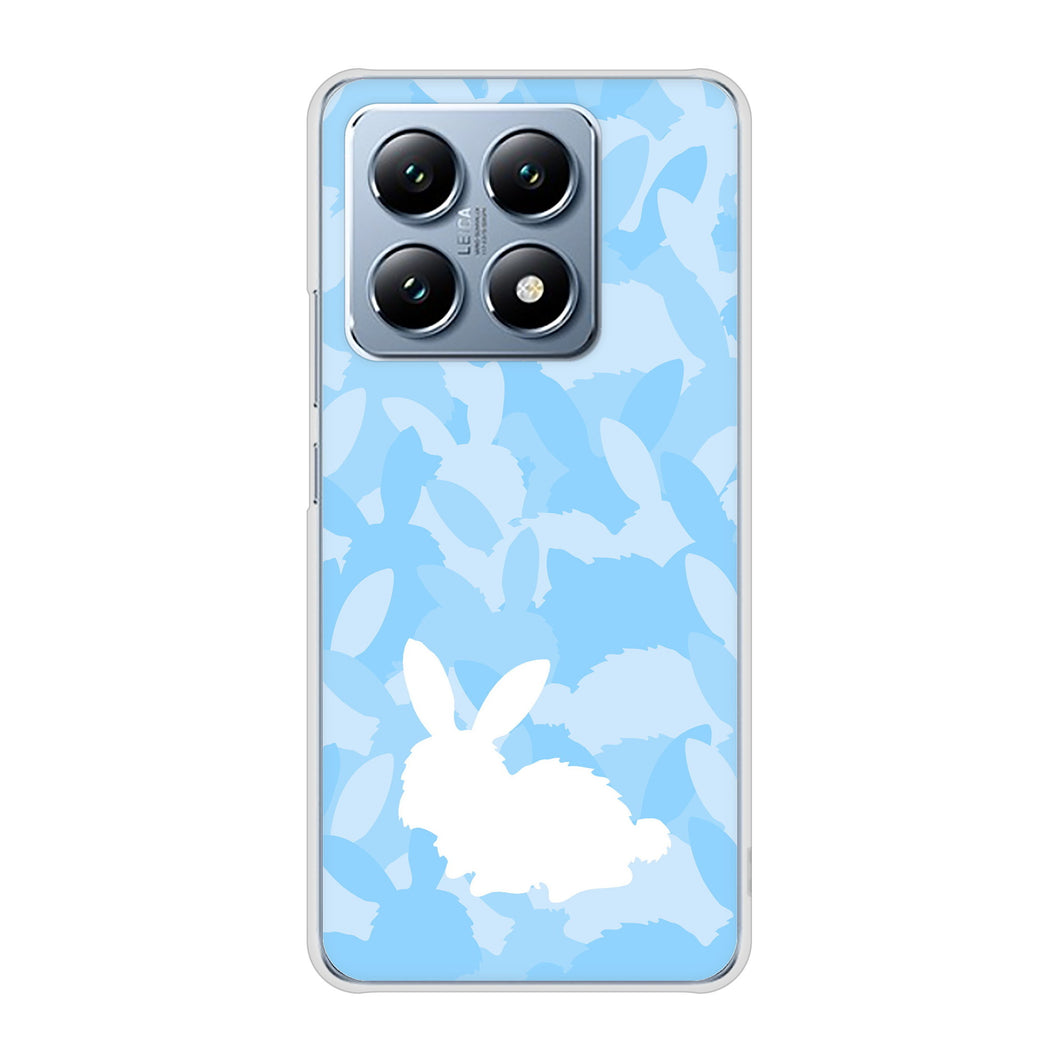 Xiaomi 14T XIG07 au 高画質仕上げ 背面印刷 ハードケースむかいあぐる うさぎ迷彩風