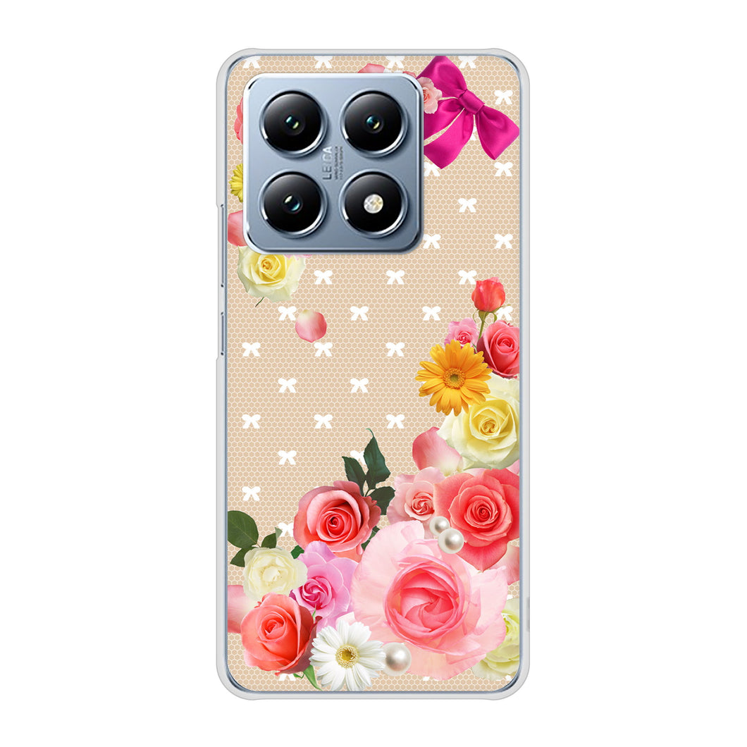 Xiaomi 14T XIG07 au 高画質仕上げ 背面印刷 ハードケースロマンチックなバラ