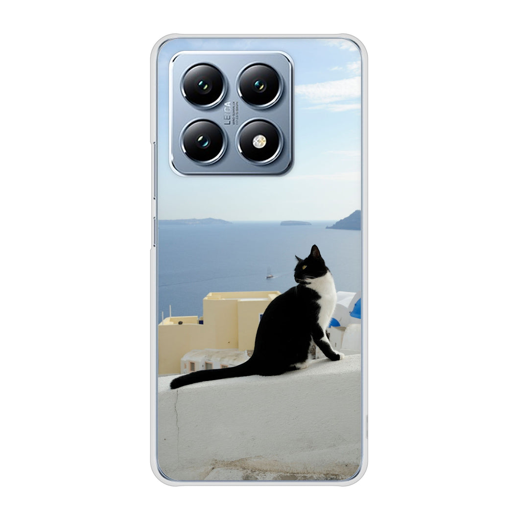 Xiaomi 14T XIG07 au 高画質仕上げ 背面印刷 ハードケース 【VA805 ネコと地中海】