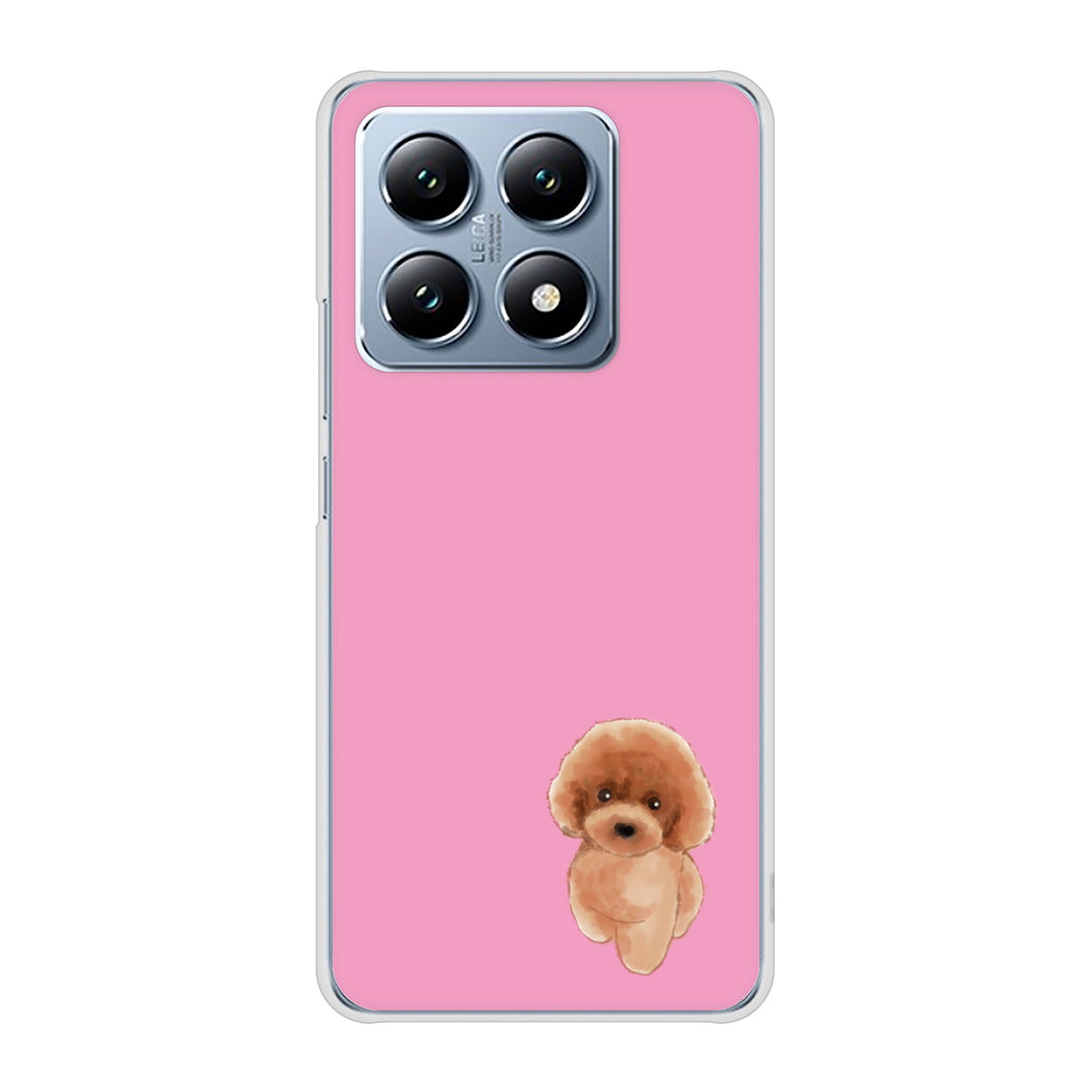 Xiaomi 14T XIG07 au 高画質仕上げ 背面印刷 ハードケーストイプードルレッド