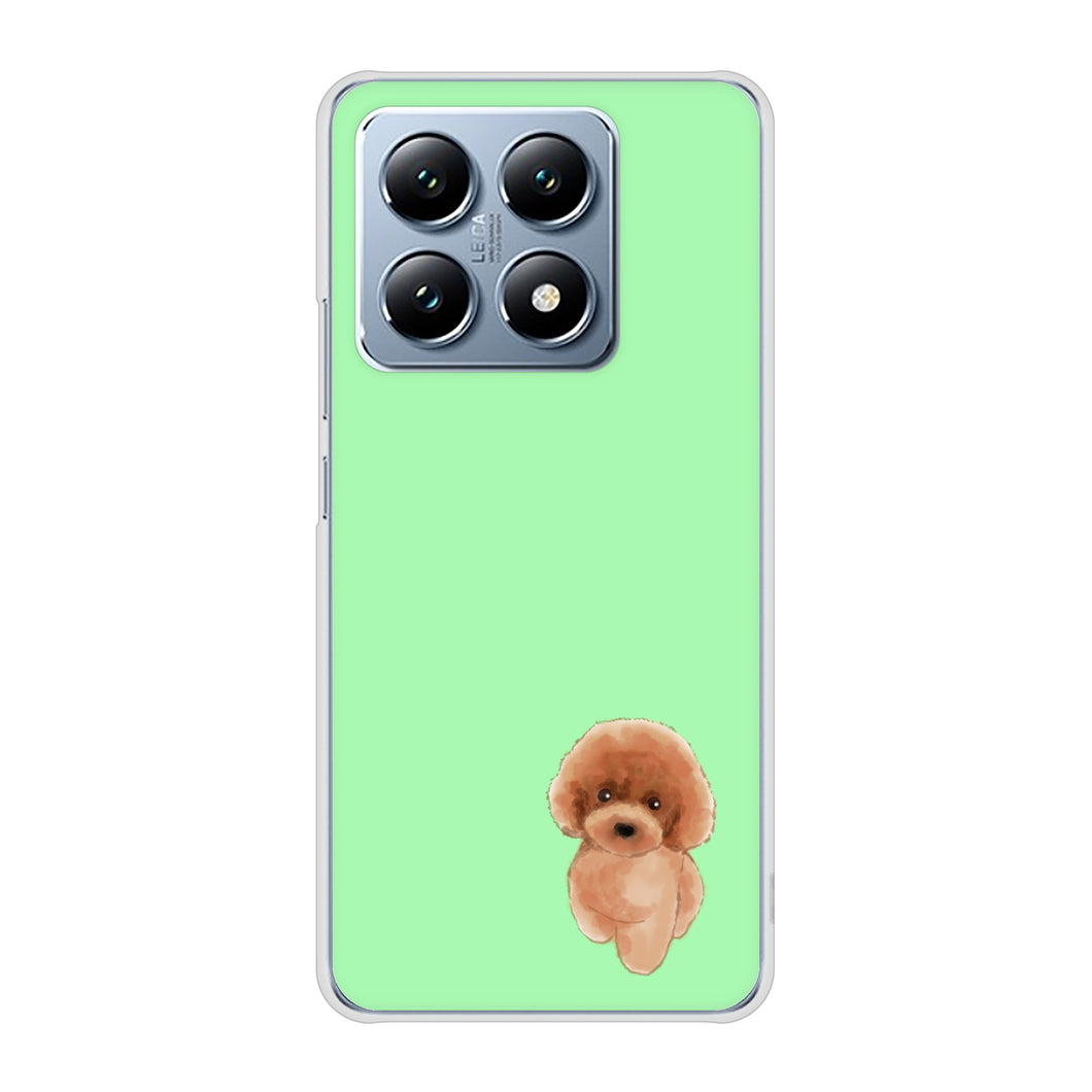 Xiaomi 14T XIG07 au 高画質仕上げ 背面印刷 ハードケーストイプードルレッド