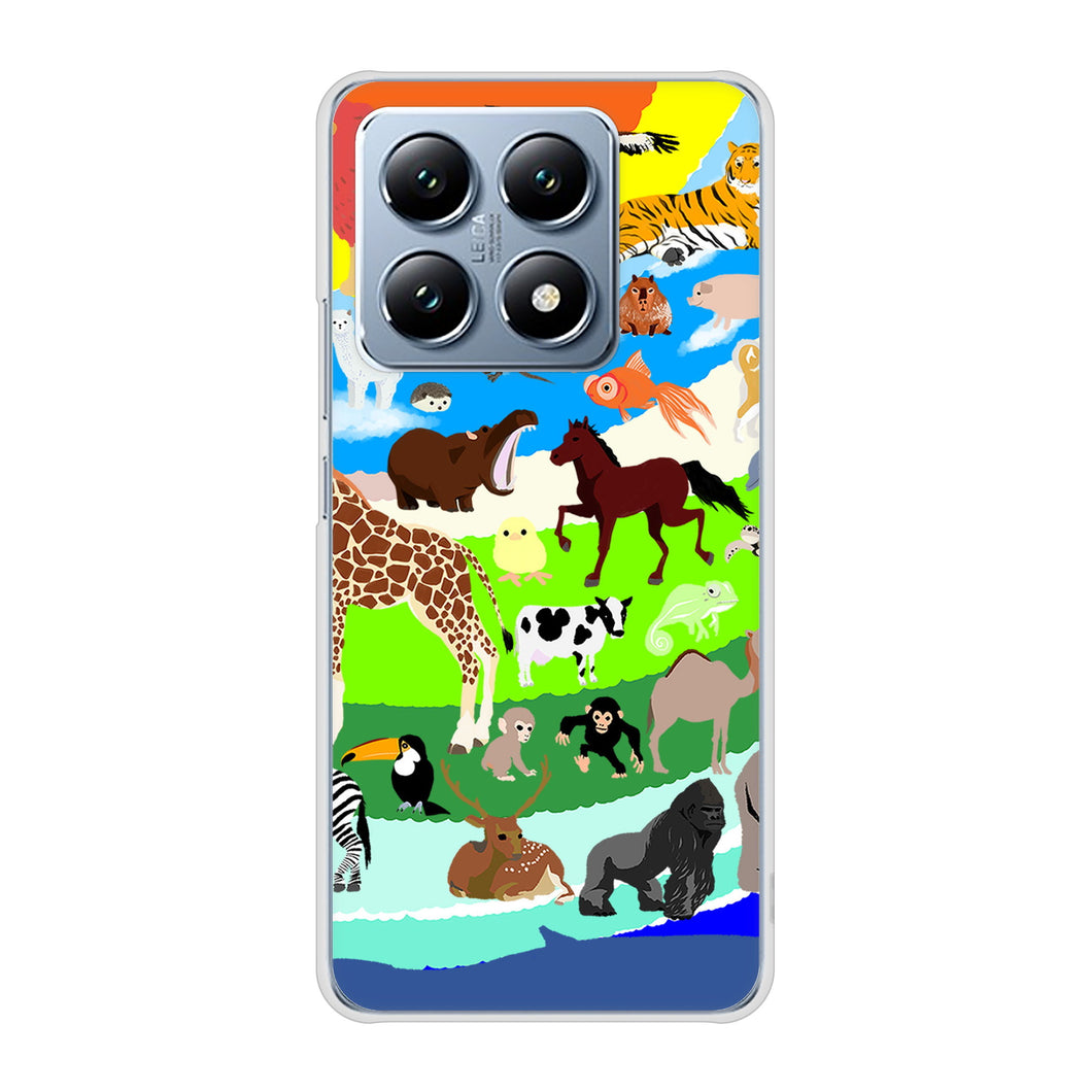 Xiaomi 14T XIG07 au 高画質仕上げ 背面印刷 ハードケース 【YJ201 アニマルプラネット】