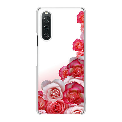 Xperia 10 V XQ-DC44 高画質仕上げ 背面印刷 ハードケースロマンチックなバラ