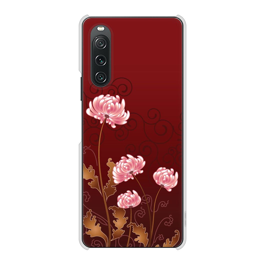 Xperia 10 V XQ-DC44 高画質仕上げ 背面印刷 ハードケース 【375 優美な菊】