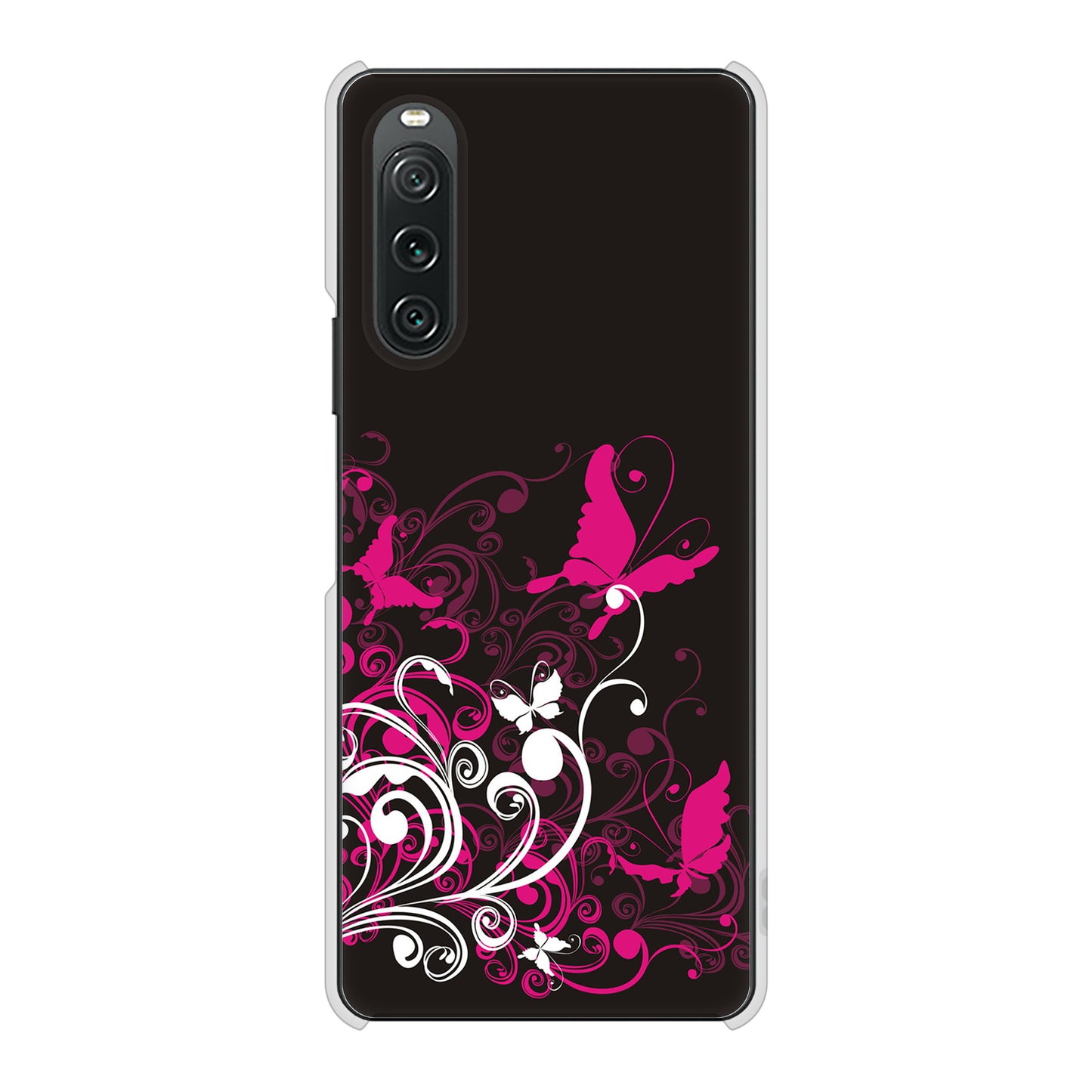 Xperia 10 V XQ-DC44 高画質仕上げ 背面印刷 ハードケースバタフライ