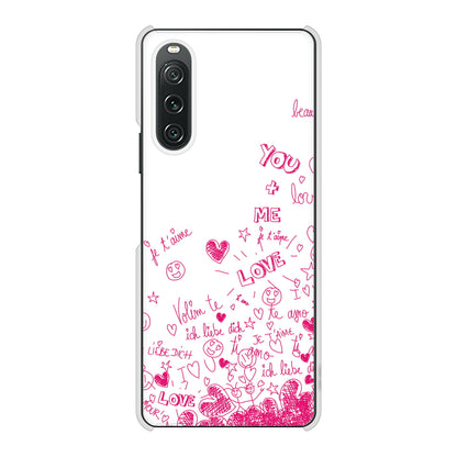 Xperia 10 V XQ-DC44 高画質仕上げ 背面印刷 ハードケースプリティハート