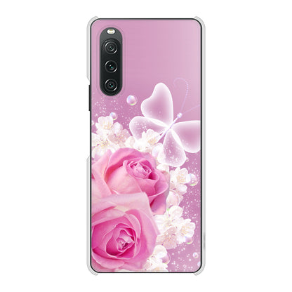 Xperia 10 V XQ-DC44 高画質仕上げ 背面印刷 ハードケースロマンチックなバラ