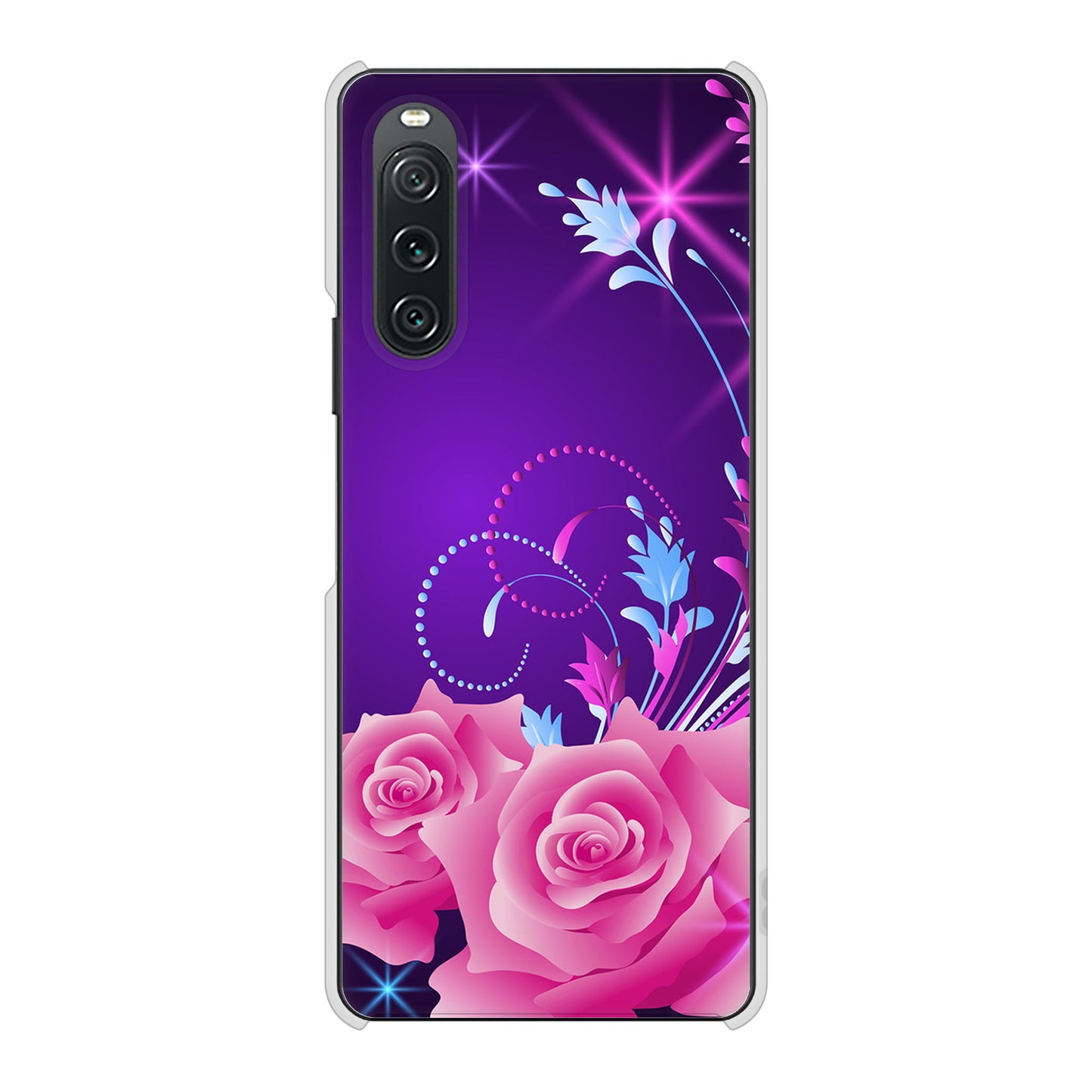 Xperia 10 V XQ-DC44 高画質仕上げ 背面印刷 ハードケースロマンチックなバラ